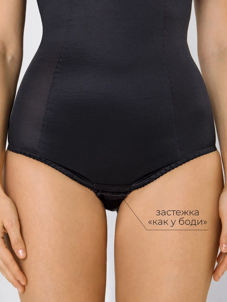 Боди утягивающее корректирующее живот с чашками черный