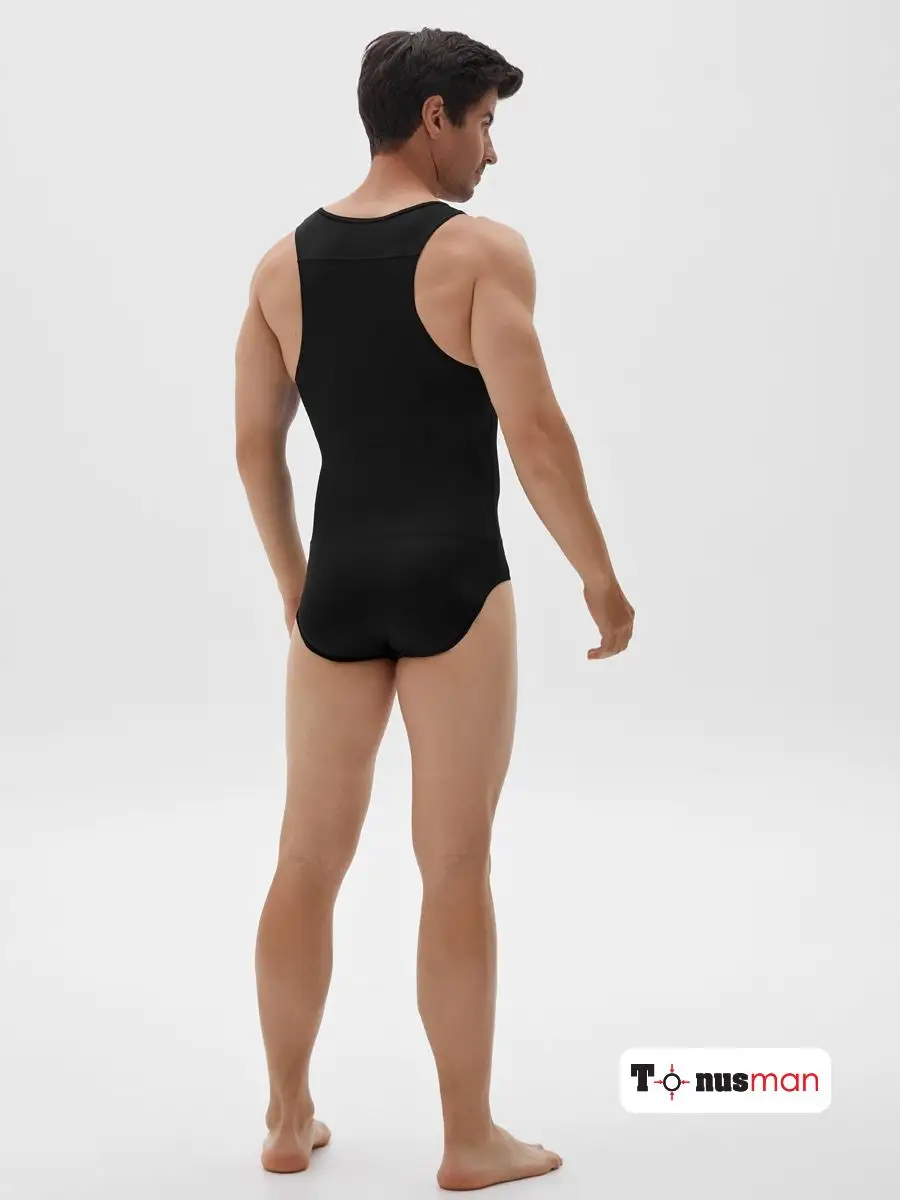 Боди майка для мужчин корректирующее черный