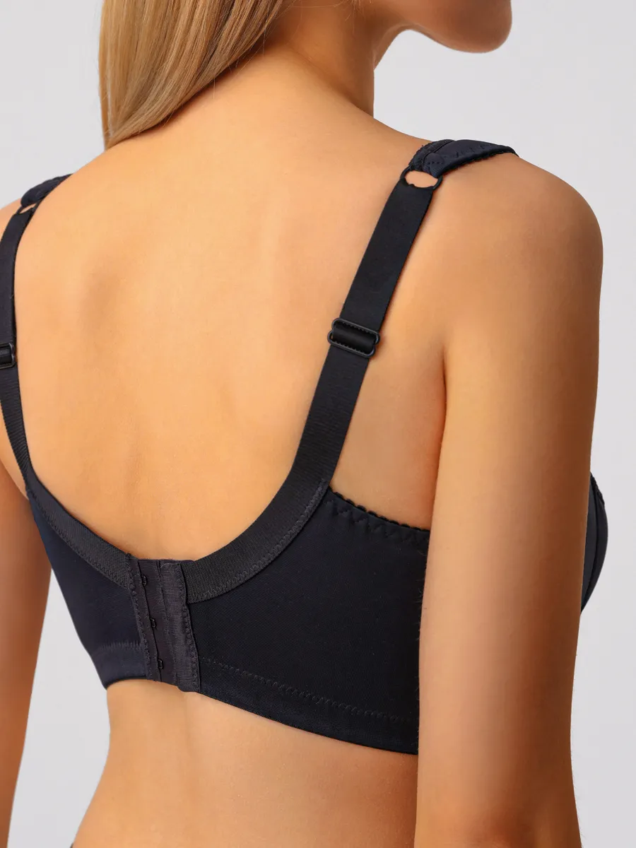 Бюстгальтер женский большие размеры без косточек черный