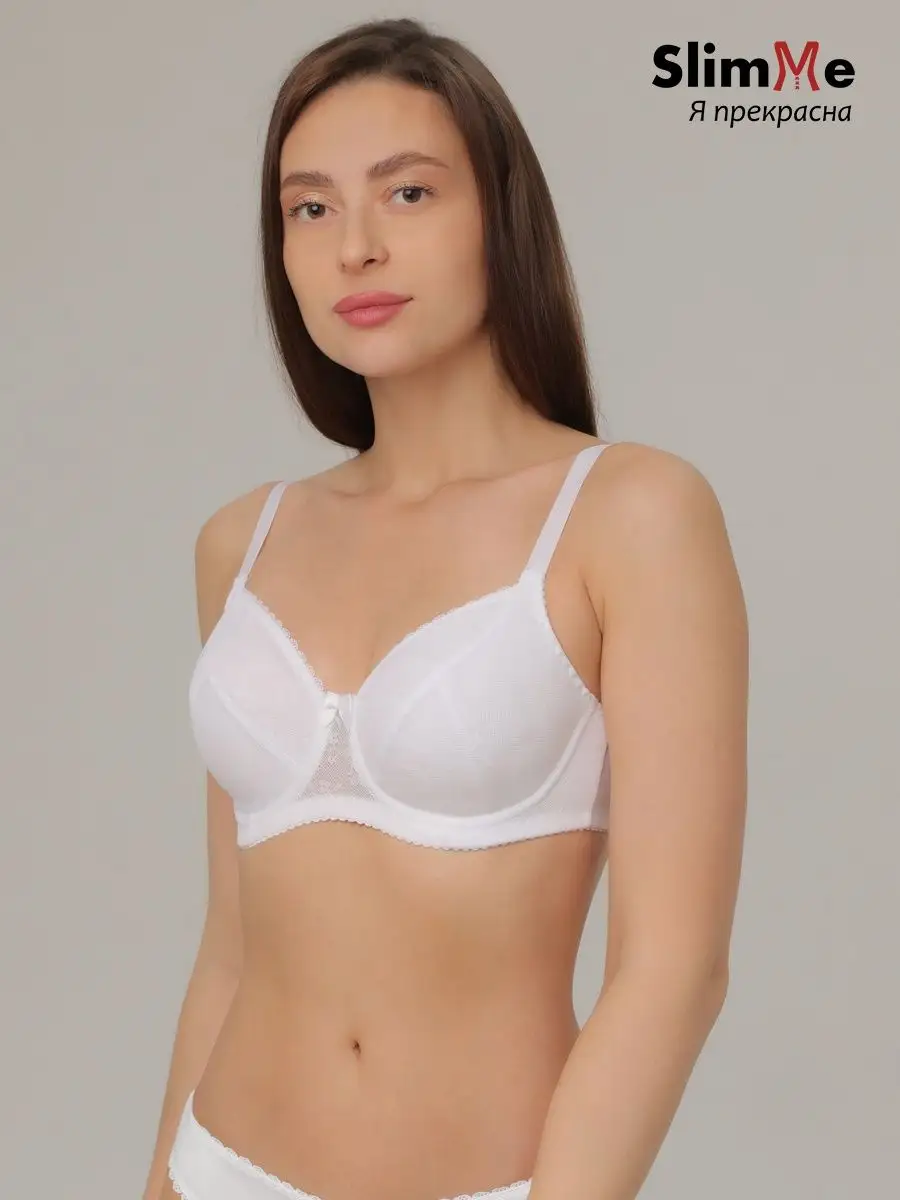 Бюстгальтер с косточками кружевной MSM12035 белый