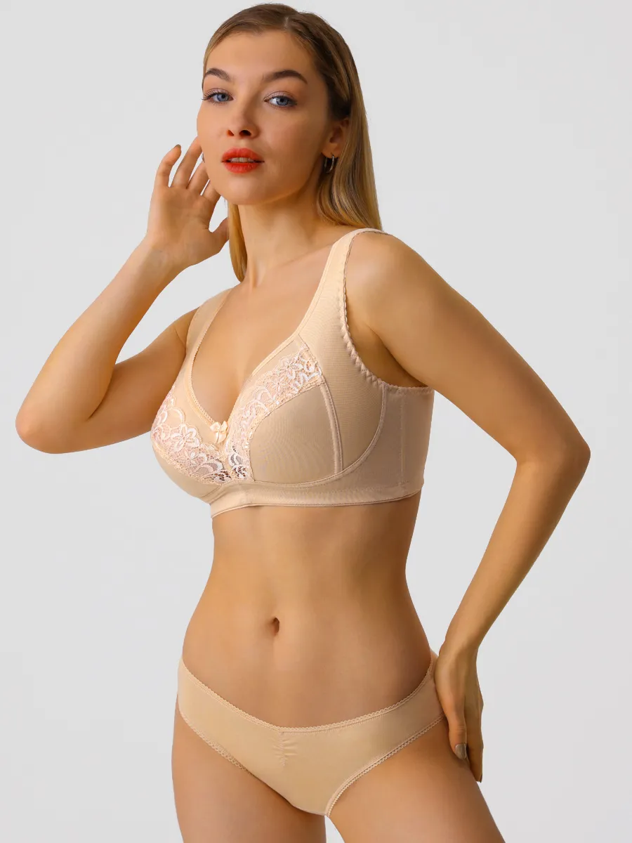 Бюстгальтер женский большие размеры без косточек бежевый