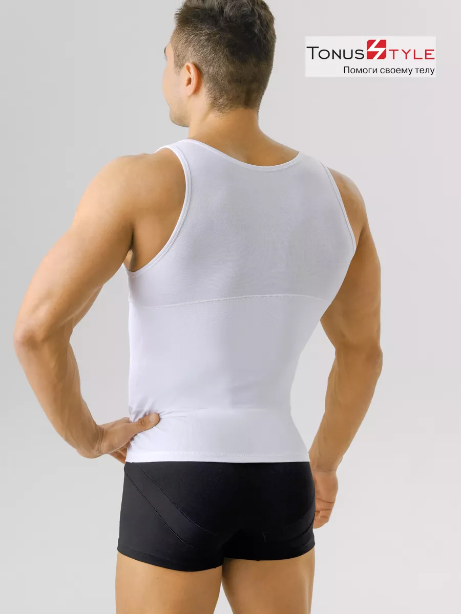 Майка мужская корсетная утягивающая М9074 белый