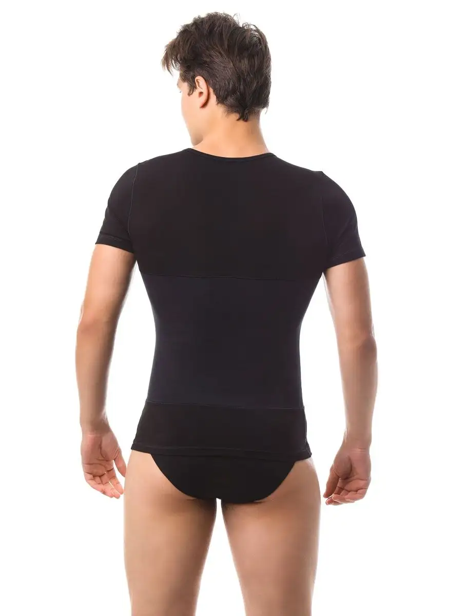 Футболка спортивная мужская однотонная компрессионная черный